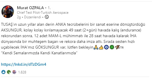 TUSAŞ Test Pilotu Murat Özpala'nın 3 gün önceki paylaşımıdır..jpg