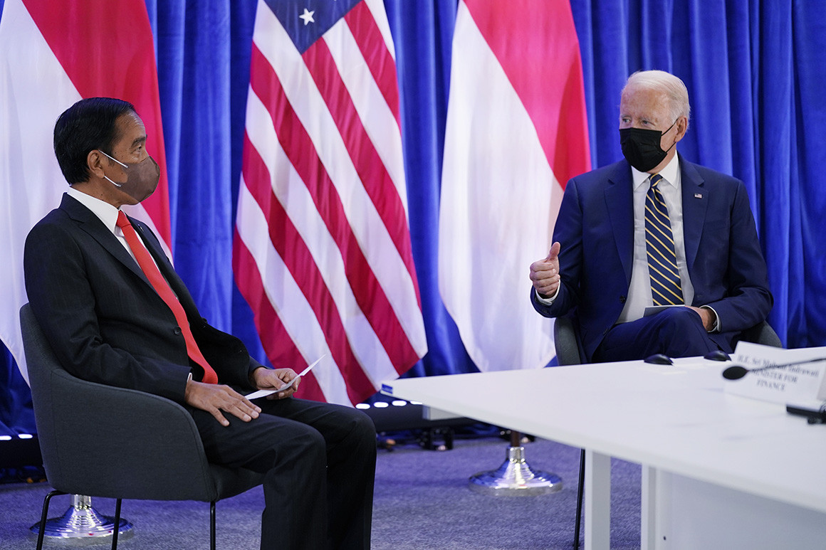 President Joe Biden meets with Indonesian President Joko Widodo.