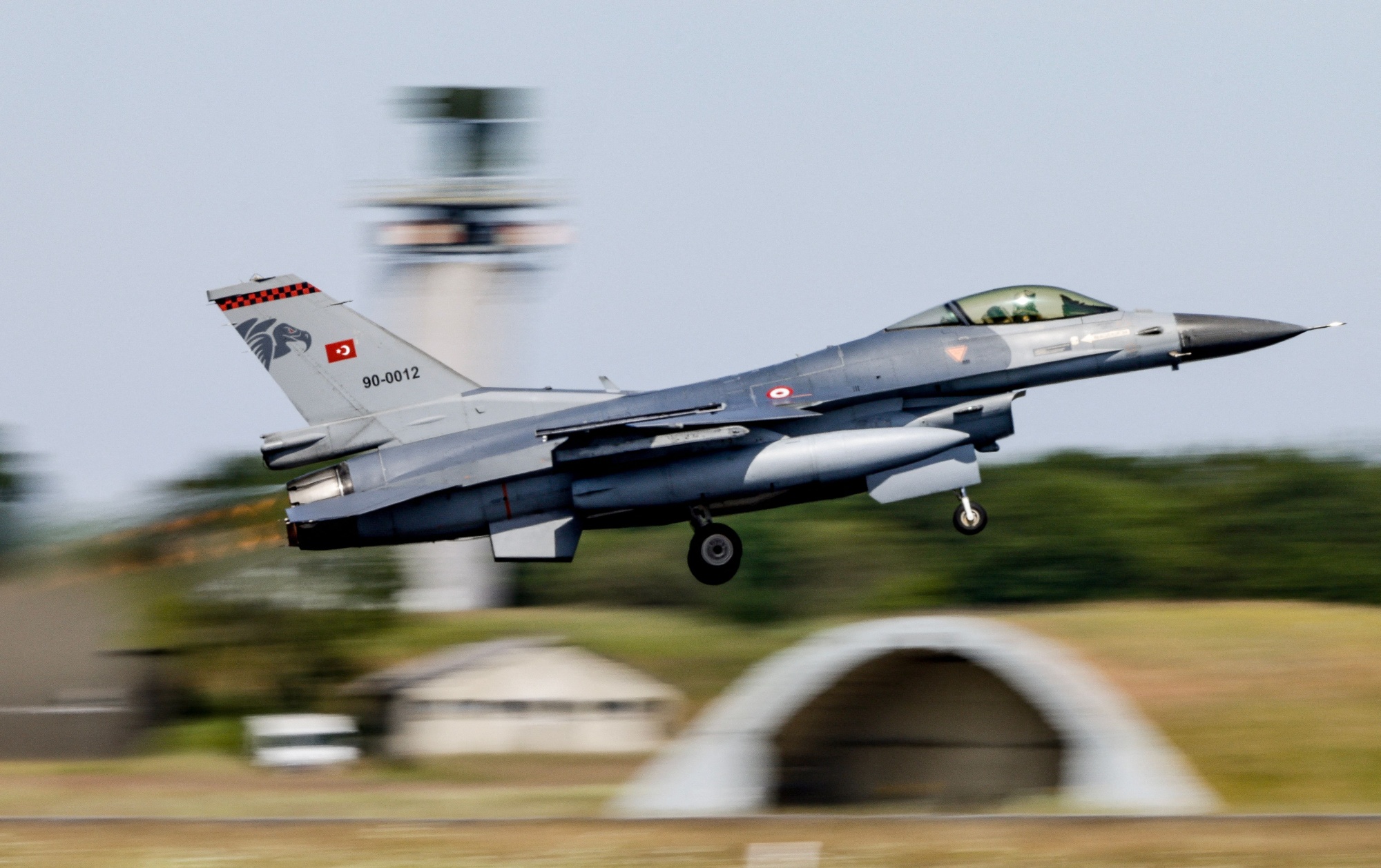 A Turkish Air Force F-16 fighter jet.