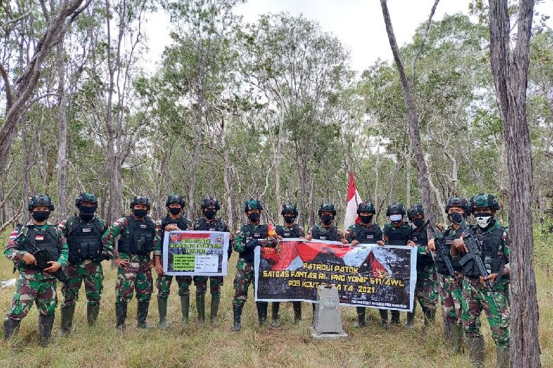 Satgas TNI pastikan patok batas negara perbatasan RI-PNG aman terjaga