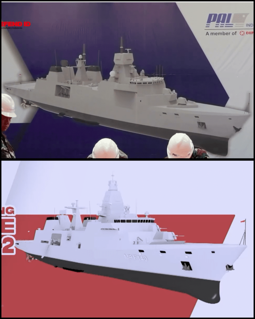 Second Red White frigate design comparison. PT PAL picture.