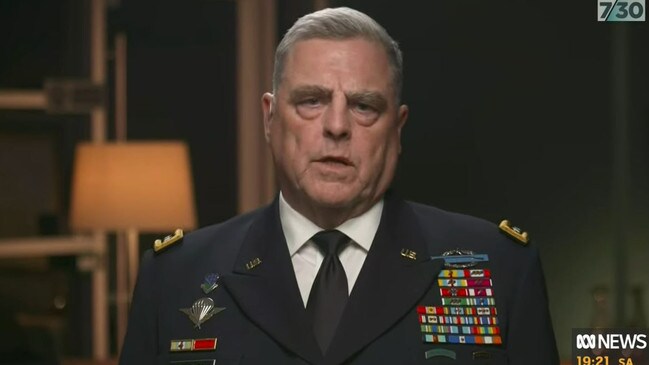 General Mark Milley has described China’s proliferation of military strength as ‘very, very concerning’ to the Pacific countries as well as globally. Picture: ABC
