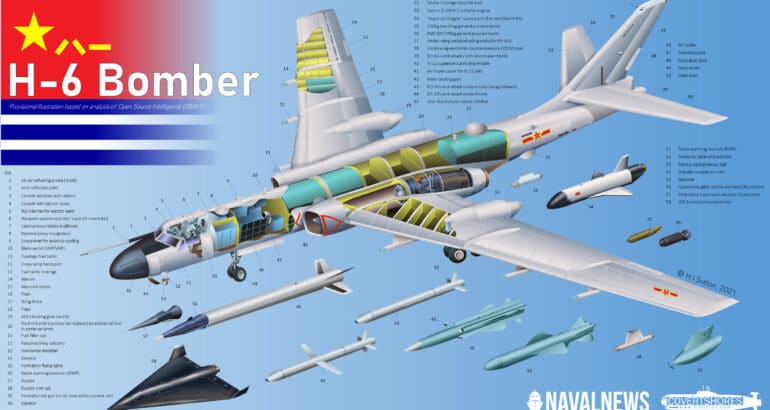 Cutaway of Xian H-6 bomber