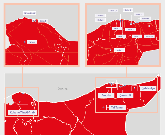 Areas with ammunition fragments in the report