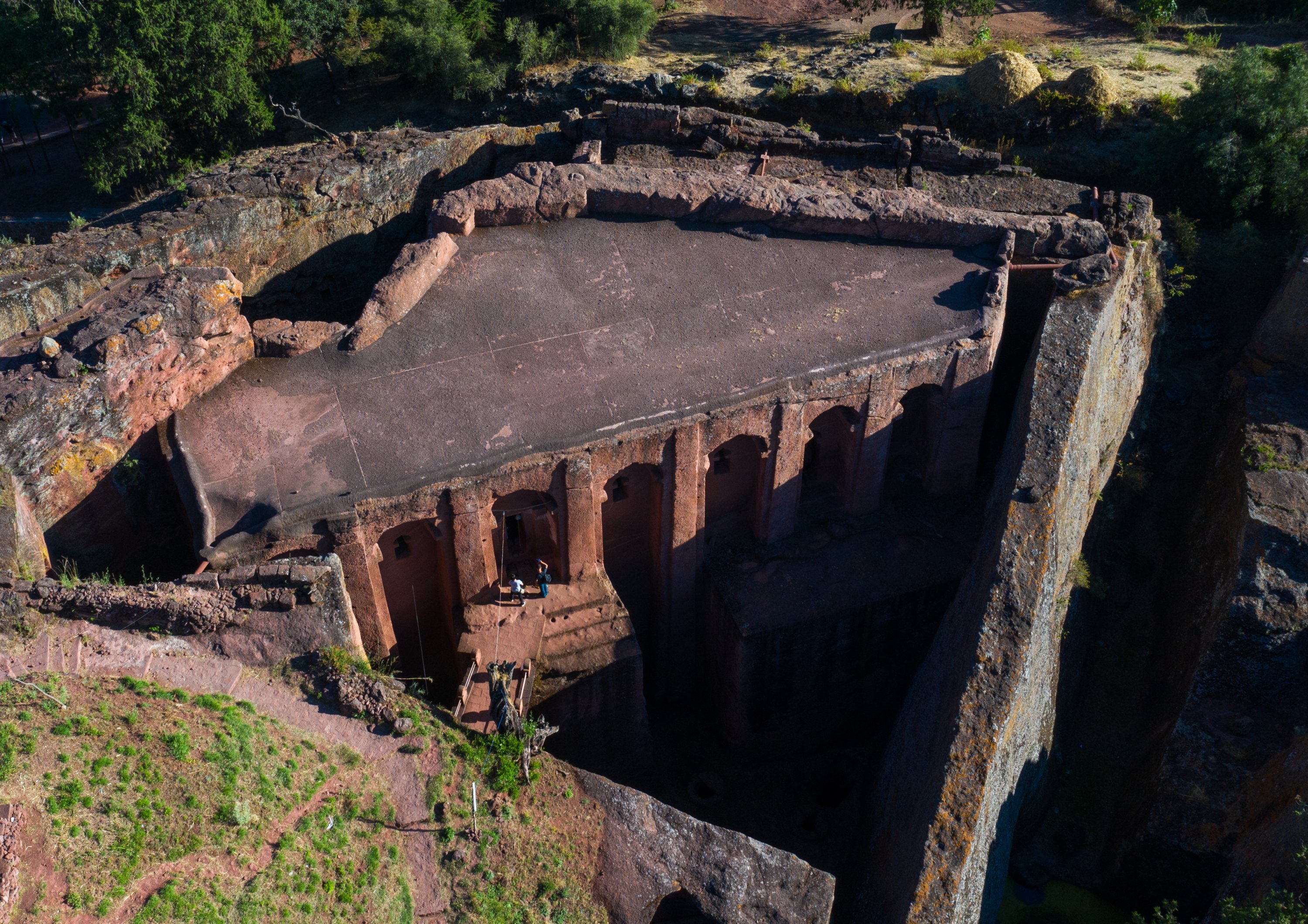 Aerial view of Biete Gabriel-Rufael church, in Lalibela, Amhara Region, Ethiopia, Oct. 30, 2018. (Getty Images)