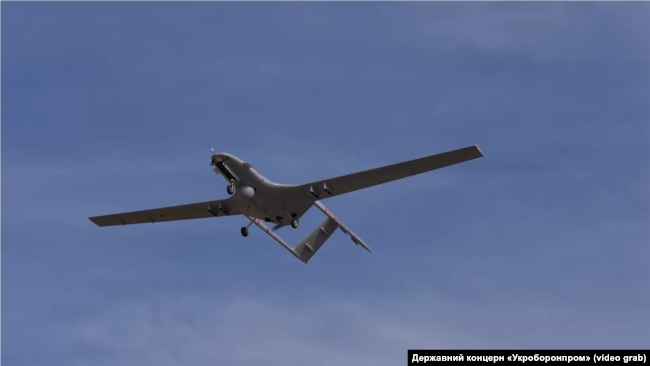 Turkish UAV Bayraktar TB2 during tests of the State Concern Ukroboronprom