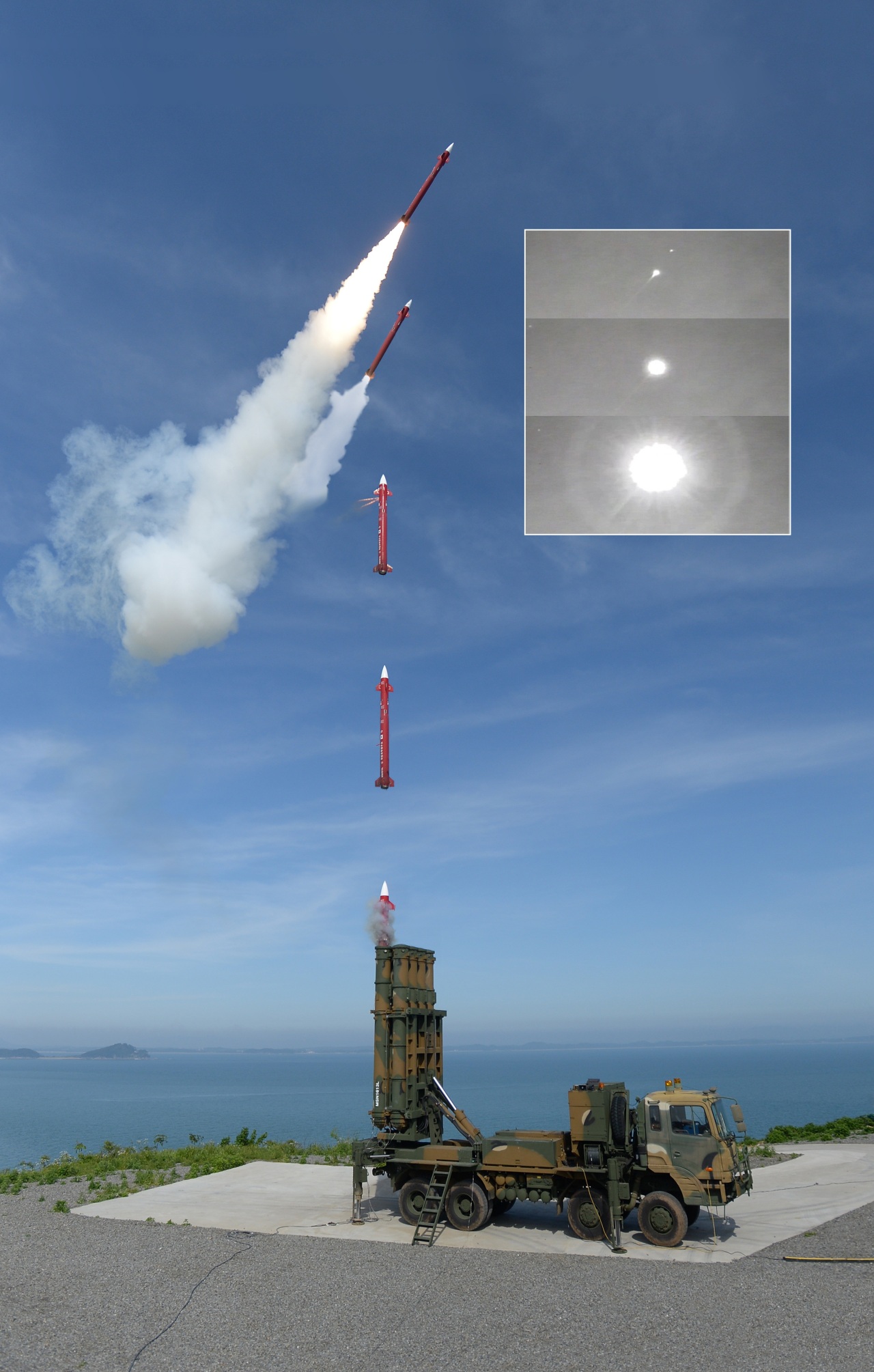 This undated photo, provided by the arms procurement agency on Thursday, shows Cheongung II, the upgraded version of the country's first indigenously developed medium-range surface-to-air guided missile of the same name. (Arms Procurement Agency )