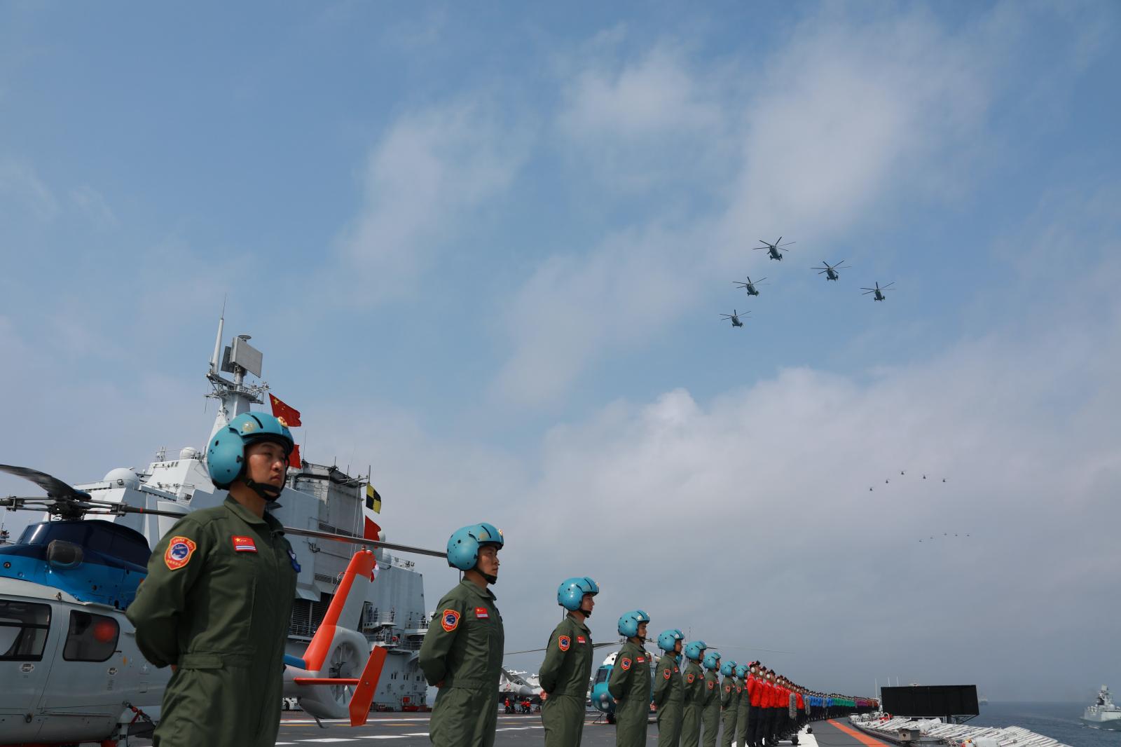 Running a Chinese military drill in the South China Sea, April 2018