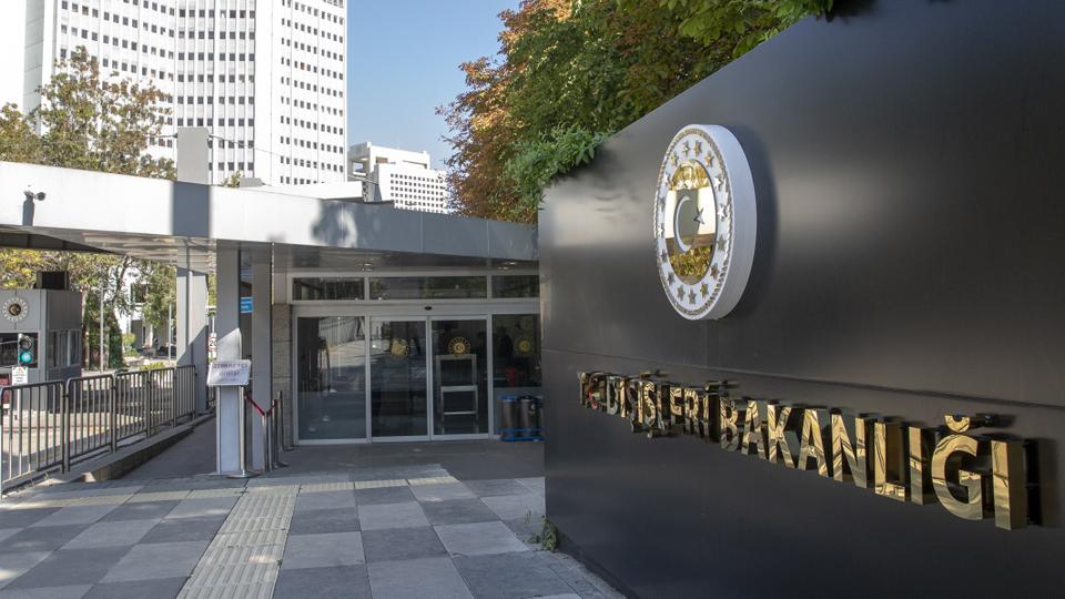 FILE PHOTO: A view of the logo and buildings of Turkey's Ministry of Foreign Affairs in Ankara, Turkey, on October 9, 2019.
