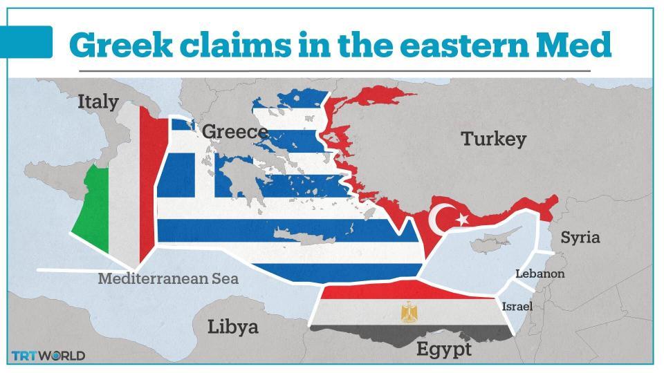 This is how much of an area Greece will take if Turkey did not assert its claim in the eastern Med.