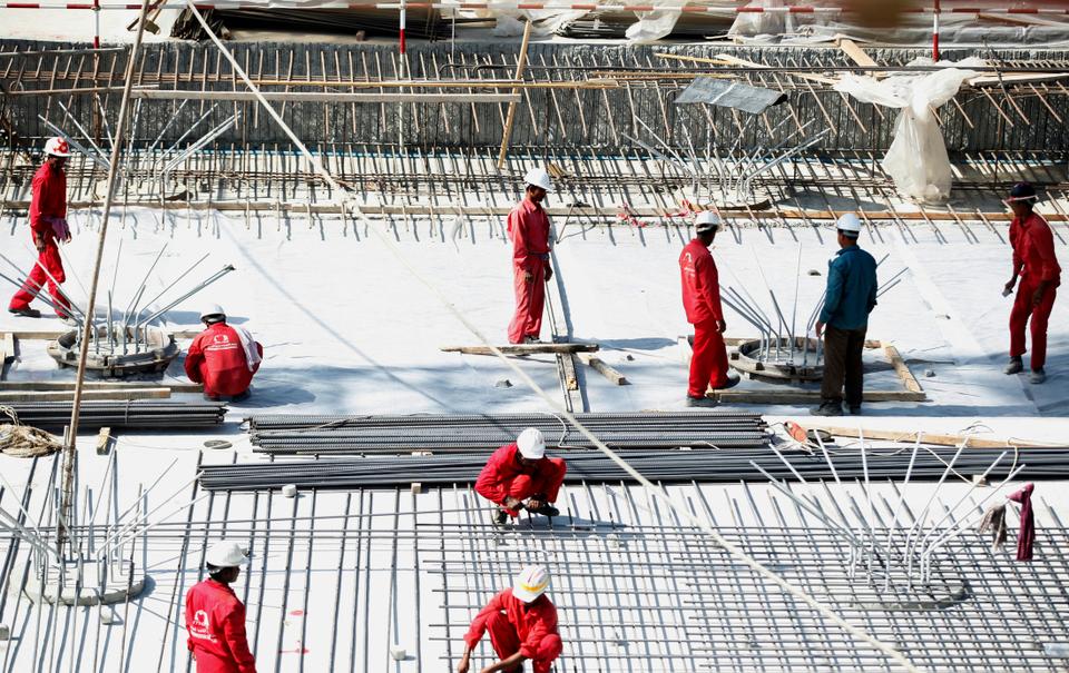 Migrant labourers work in Dubai, United Arab Emirates. Saud Arabia and the UAE are believed to host around 2.5 million and 1.5 million Pakistanis, respectively.