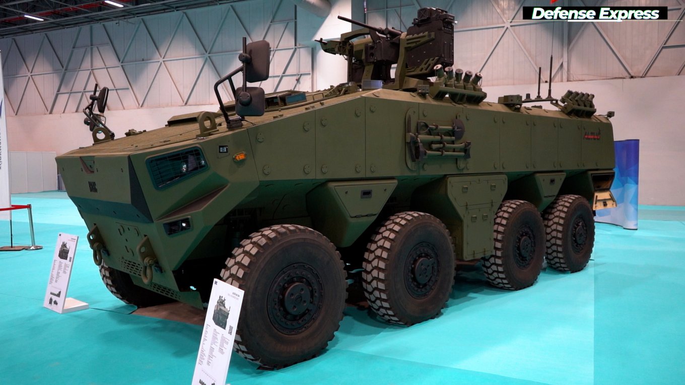 The height of the Turkish armored personnel carrier with a combat module is 4.5 meters