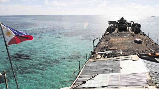 The BRP Sierra Madre in Ayungin Shoal. INQUIRER FILE PHOTO