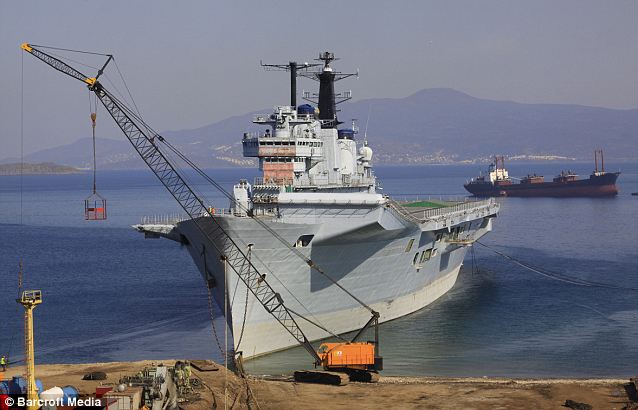 Razor blades: HMS Invincible sits in the Port of Aliaga, Turkey, waiting to be scrapped and recycled. Launched by the Queen in 1977, Invincible was the flagship of Britain's Falklands War campaign