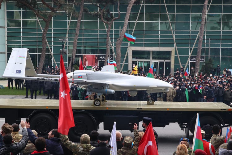 Turkish Bayraktar TB2 drone in Azerbaijan military parade