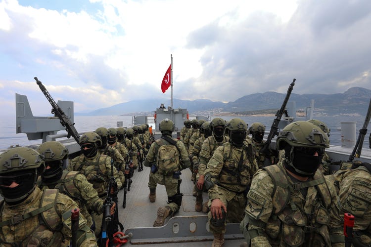 Turkey amphibious marine exercise in Izmir