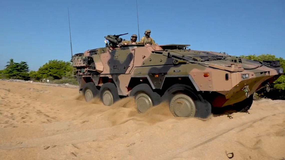 Australian Army’s Boxer Combat Reconnaissance Vehicle Takes on the Beach