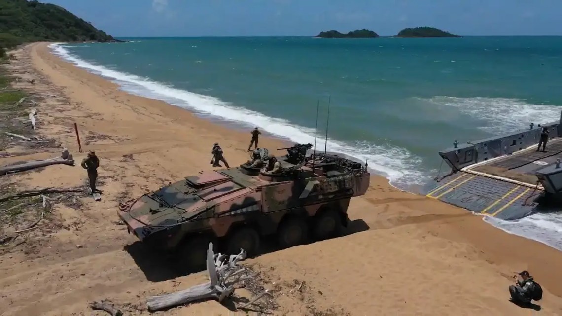 Australian Army’s Boxer Combat Reconnaissance Vehicle Takes on the Beach
