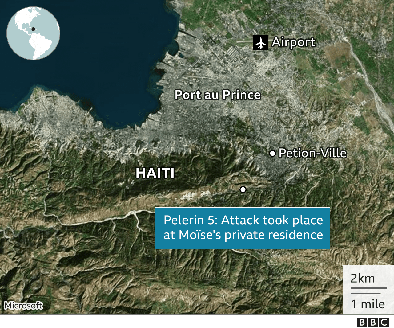 A map showing where the attack took place A map showing where the attack took place