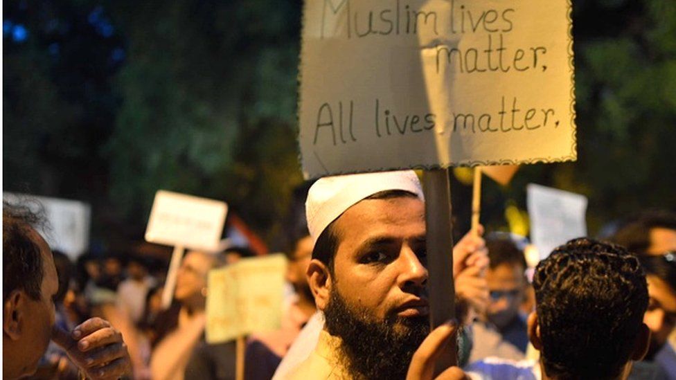 A 'Not in my Name' protest against anti-Muslim killings in India in Delhi, on June 28, 2017 A 'Not in my Name' protest against anti-Muslim killings in India in Delhi, on June 28, 2017