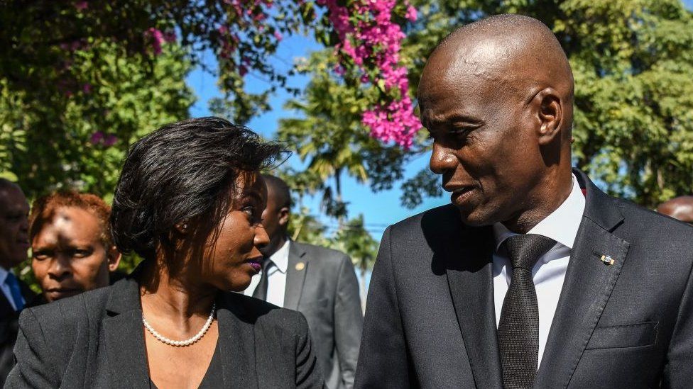 Jovenel Moise and his wife Martine Moise