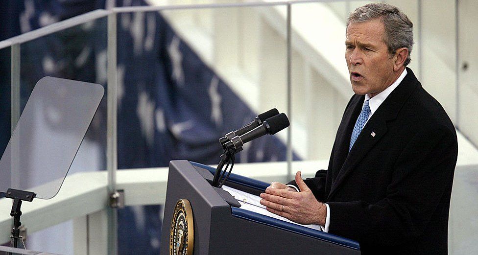 George W Bush at podium