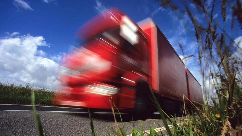 Photograph of speeding lorry