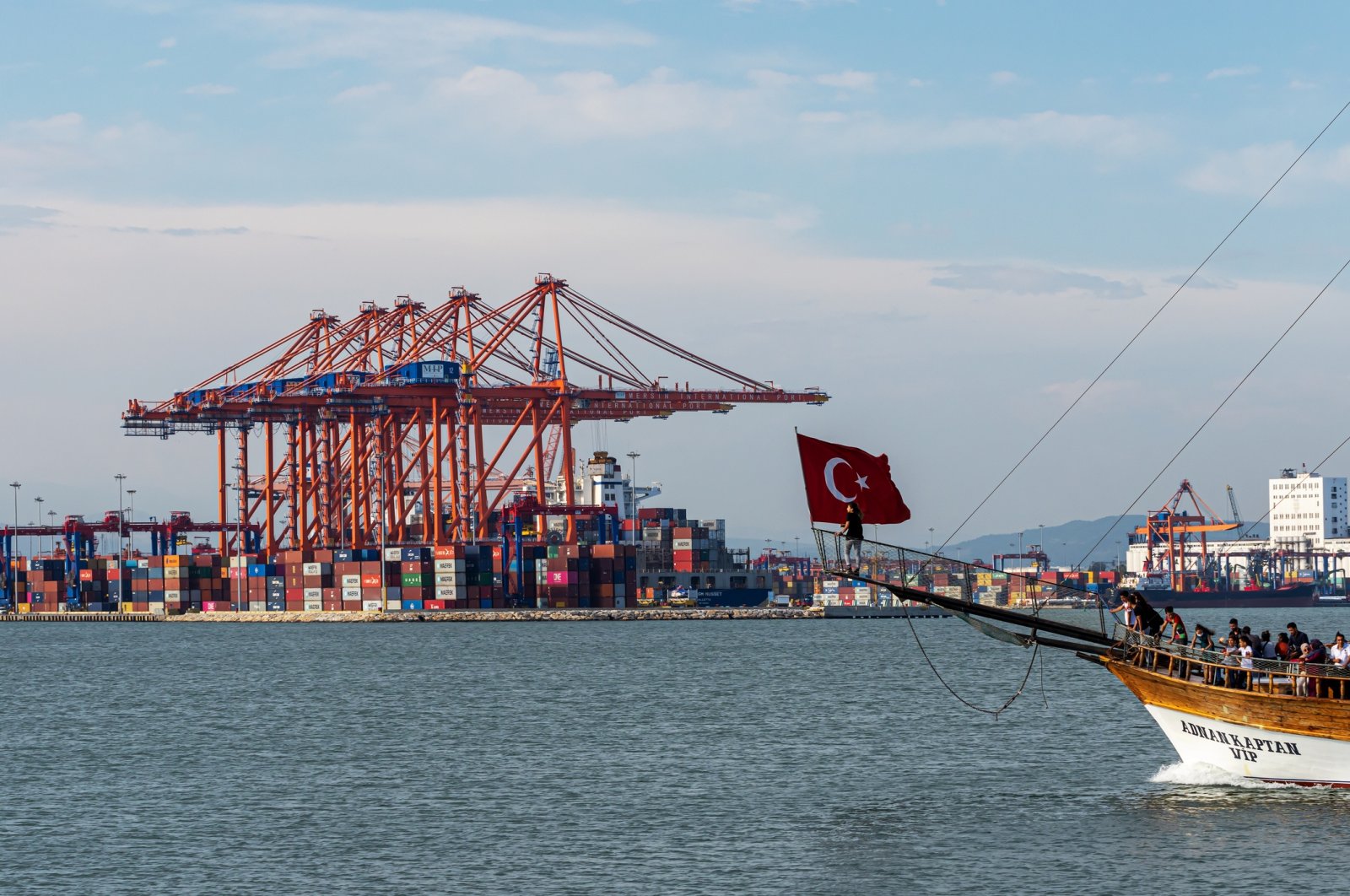 Containers are seen at the Mersin International Port (MIP) in southern Mersin province, Turkey, June 14, 2020. (Shutterstock Photo by Can Aran)