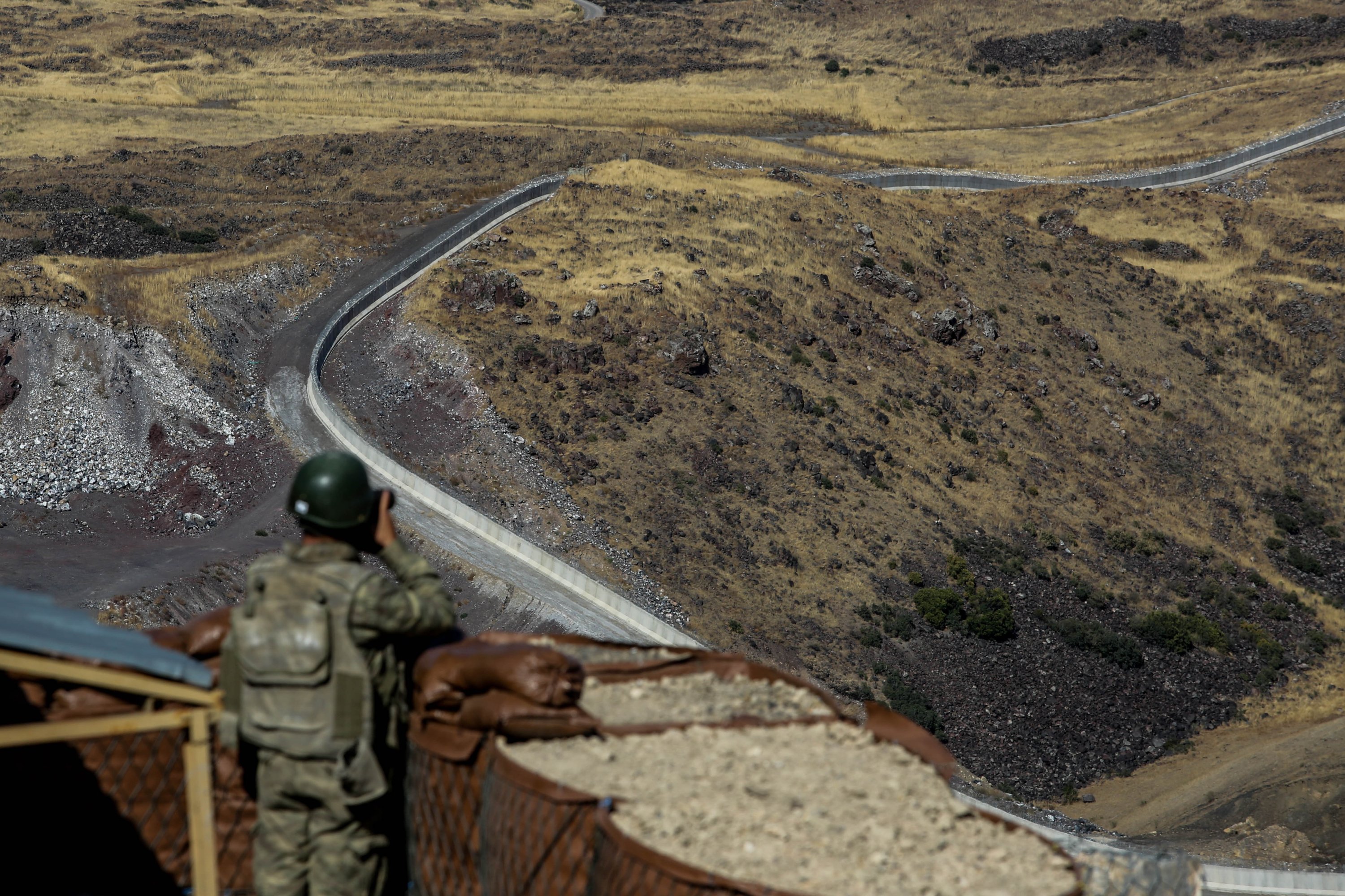 Turkish security forces monitor the eastern border with Iran, Van, Turkey, Aug. 19, 2021. (Sabah Photo)