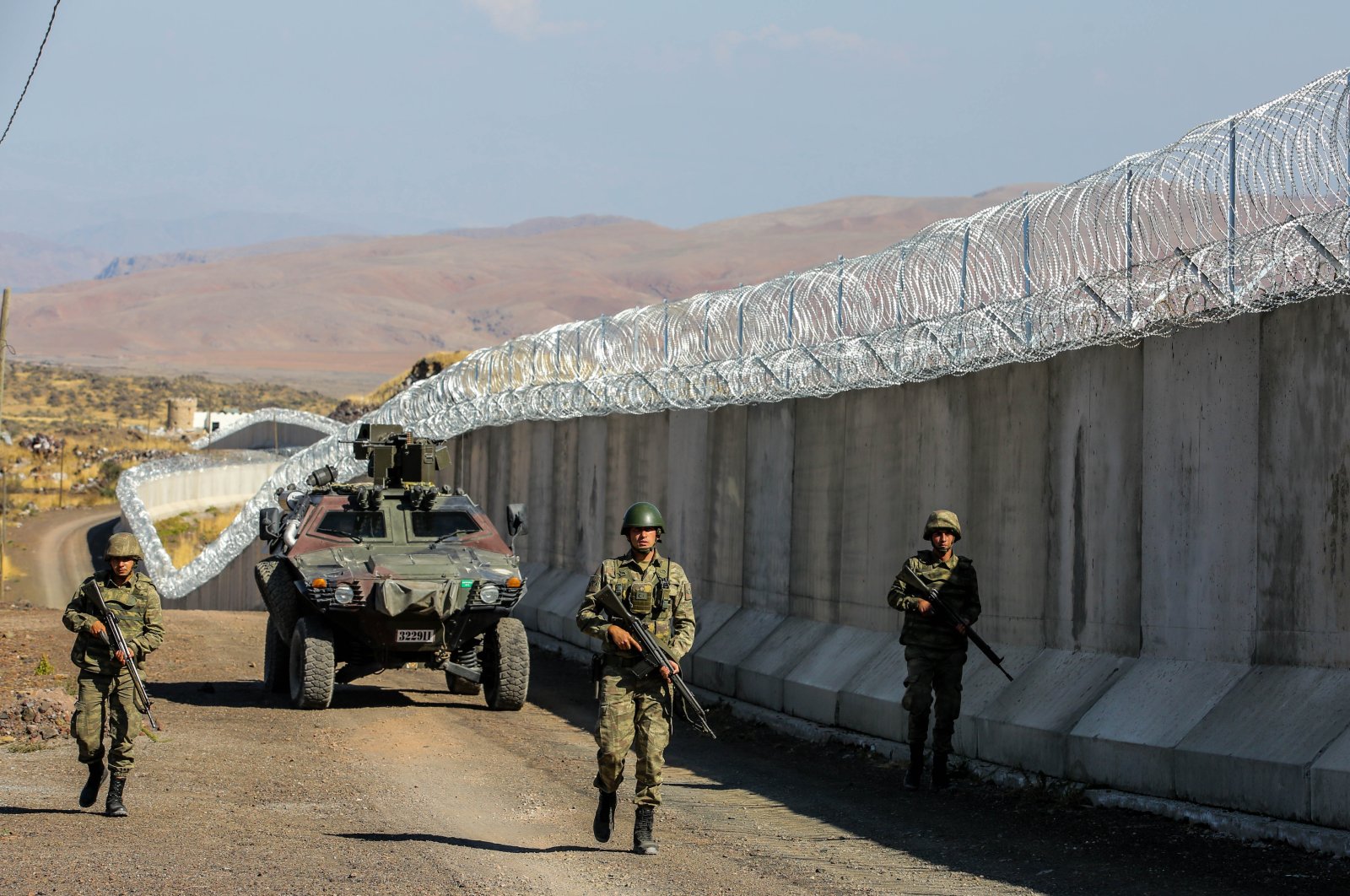 Turkish security forces patrol the eastern border with Iran, Van, Turkey, Aug. 19, 2021. (Sabah Photo)