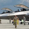 An F-22 Raptor aircraft at Wright-Patterson Air Force Base, Ohio, August 23, 2020.