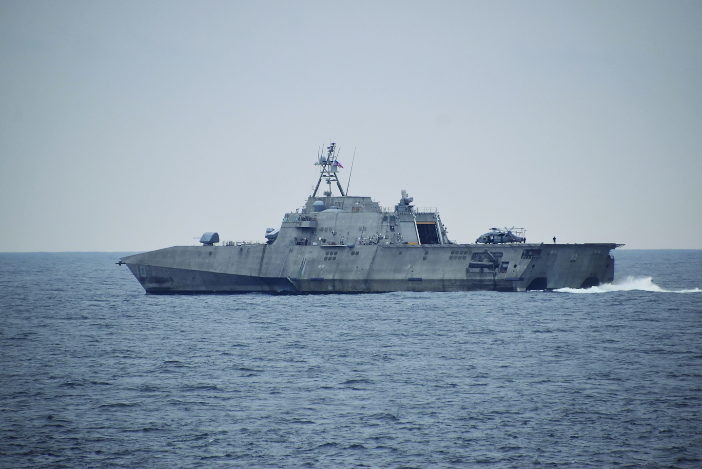 The Navy continues to build two variants of the littoral combat ship, but will divest older ships. Shown here is the Independence-variant Gabriele Giffords (LCS 10).