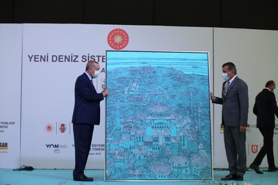 President Recep Tayyip Erdogan with Chairman of the Board Desan Shipyard Cenk İsmail Kaptanoglu
