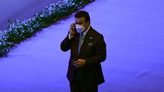 Maj. Gen. Ahmed Naser al-Raisi speaks on his cell phone during the first day of the Interpol annual assembly in Istanbul, Turkey, Tuesday, Nov. 23, 2021. Maj. Gen. Ahmed Naser al-Raisi speaks on his cell phone during the first day of the Interpol annual assembly in Istanbul, Turkey, Tuesday, Nov. 23, 2021.