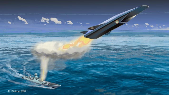 Artist's impression of a hypersonic missile