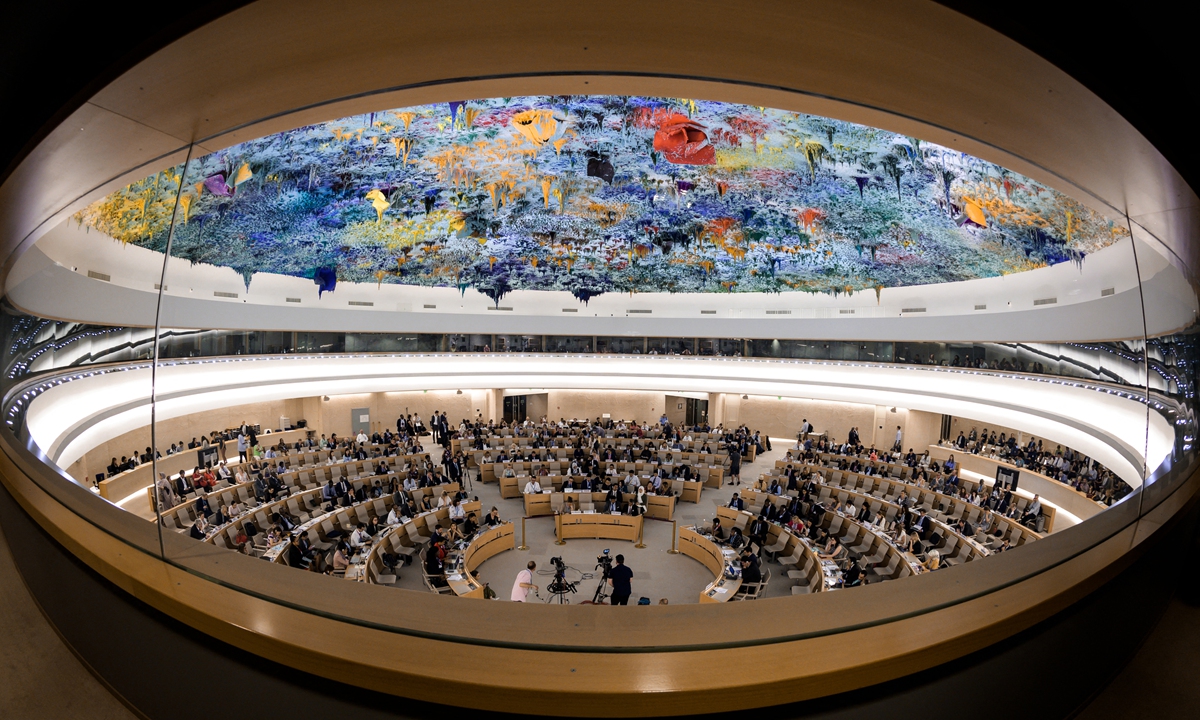 The United Nations Human Rights Council assembly room. Photo: AFP The United Nations Human Rights Council assembly room. Photo: AFP