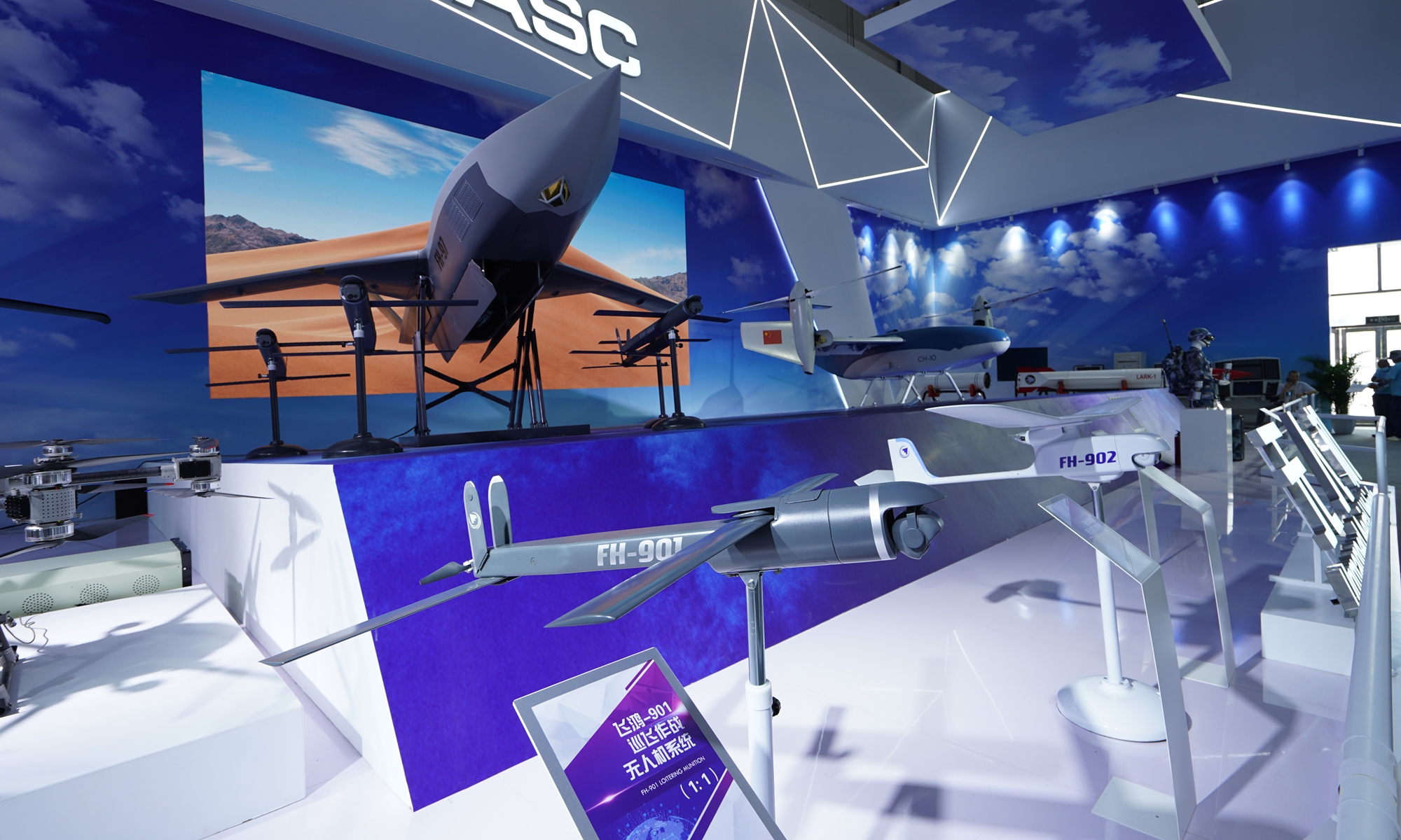 Fei Hong series UAVs are displayed at Airshow China 2021 in Zhuhai, South China's Guangdong Province. Photo: Courtesy of China Aerospace Science and Technology Corporation Fei Hong series UAVs are displayed at Airshow China 2021 in Zhuhai, South China's Guangdong Province. Photo: Courtesy of China Aerospace Science and Technology Corporation