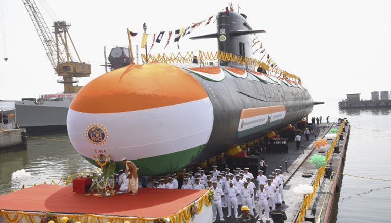 India has issued guidelines that seek to enhance the local content in military platforms including Kalvari (Scorpène)-class submarines (pictured) being built for the Indian Navy. (Indian Navy)