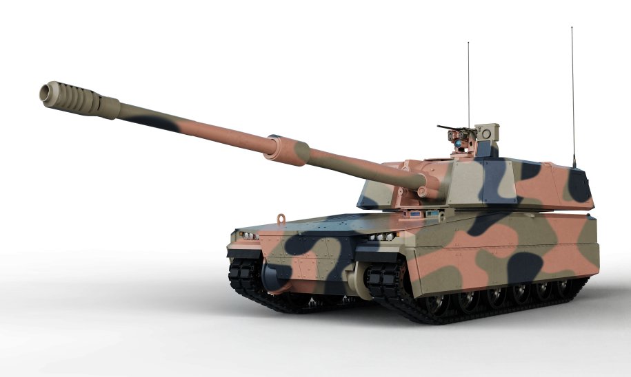 A concept image of the AS9 SPH HDA plans to supply to the Australian Army. The vehicle is shown fitted with an RWS. (HDA)