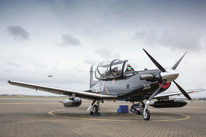 The UK now has 14 Texan II aircraft at RAF Valley supporting the Fixed-Wing portion of the UKMFTS pilot training scheme. (Crown Copyright)