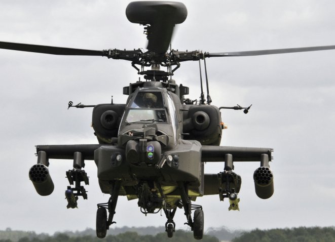 The UK is acquiring JAGM missiles, which could be integrated onto any US-built rotary- or fixed-wing aircraft with an air-to-surface mission set, including the Apache attack helicopter. (Janes/Patrick Allen)