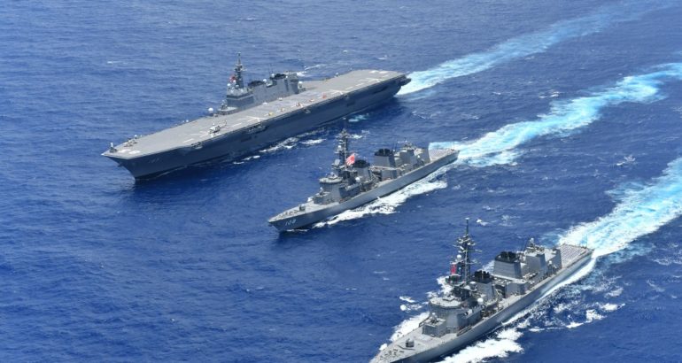 Japan takes first steps towards refurbishment of JMSDF destroyer Izumo.
